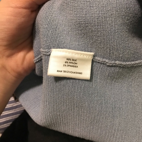 Eileen Fisher Blue Silk Cardigan - Picture 5 of 10